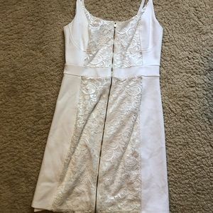 Lace zip up mini dress